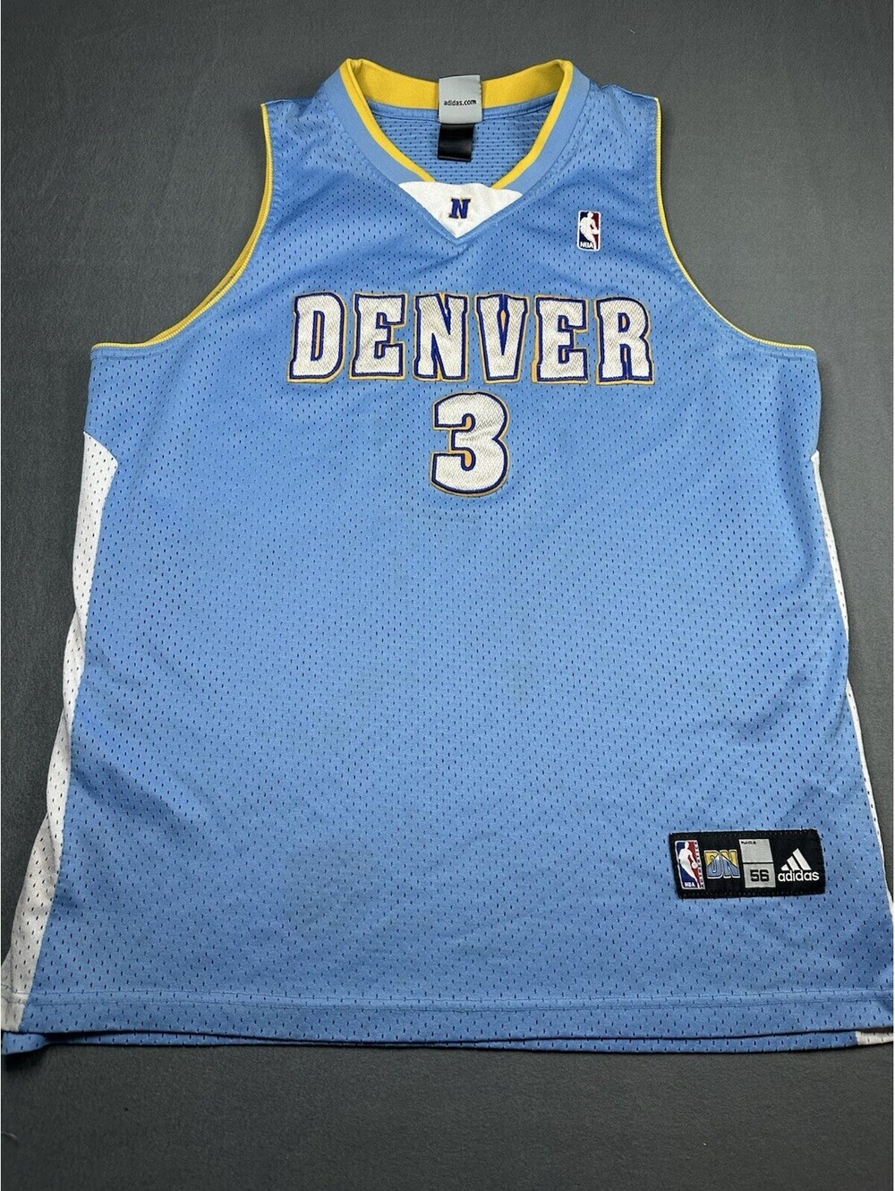 Allen Iverson Adidas Blue Denver Nuggets Jersey Men’s XL #3 NBA Basketball